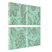 Retro Vintager Blumensalbei ausgedehnter Leinwand- Leinwand Druck