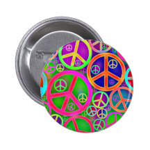 Retro Vintages Friedensherz Button