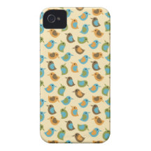 Retro Vögel auf Creme Case-Mate iPhone 4 Hülle