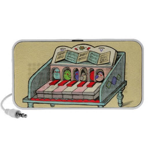 Retro Vogel-Cembaloklavier Lautsprecher