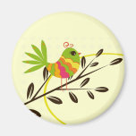 Retro Vogel und Blumen Kühlschrankmagnete