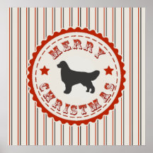 Retro Weihnachtsgolden retriever Plakat