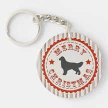 Retro Weihnachtsgolden retriever Schlüsselanhänger