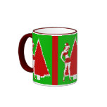 Retro WeihnachtsPin herauf Mädchen-Kaffeetasse