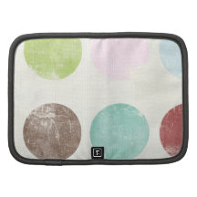Retro wunderliches aquamarines rosa braunes Polkap Mappe