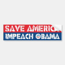 Retten Sie Amerika - klagen Sie Obama an Autoaufkleber
