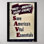 Retten Sie Amerikas wesentliche Wesensmerkmale Posterdruck
