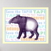 Retten Sie das Tapir-Plakat - asiatischen Tapir