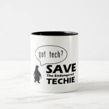 Retten Sie den gefährdeten Techie Becher Tassen