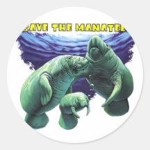 Retten Sie die Manatis Runder Sticker