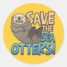 Retten Sie die Seeotter Runder Aufkleber
