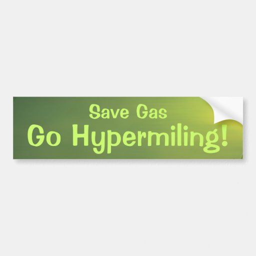 Retten Sie Gas gehen Hypermiling! Autoaufkleber
