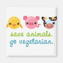 Retten Sie Tiere gehen Vegetarier Kühlschrankmagnet