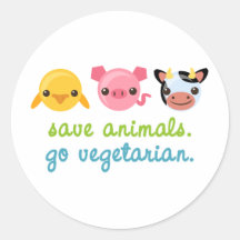 Retten Sie Tiere gehen Vegetarier Sticker