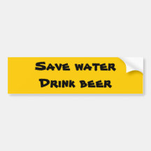 Retten Sie Wasser - Getränk-Bier Autoaufkleber