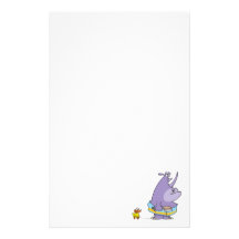 Rhino-Cartoon Zeit der lustigen Wanne tubby Individuelles Büropapier