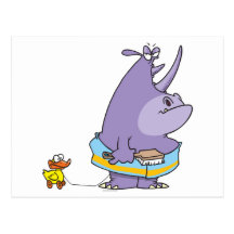 Rhino-Cartoon Zeit der lustigen Wanne tubby Postkarte