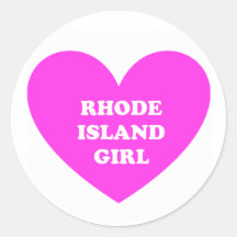 Rhode Island Girl Round Stickers