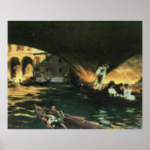 Rialto Brücke, großartiger Kanal durch Sargent, Vi Plakatdrucke