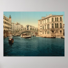 Rialto Brücke und Canal Grande, Venedig, Italien Posterdrucke