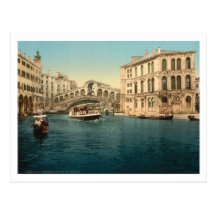 Rialto Brücke und Canal Grande, Venedig, Italien Postkarte