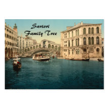 Rialto Brücke und Canal Grande, Venedig, Italien Visitenkarten Vorlagen