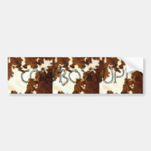 Rindleder-Druck-Cowboy oben! Auto Sticker