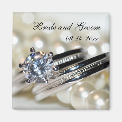 Ringe und Perlen Save the Date, die Magneten Weddi