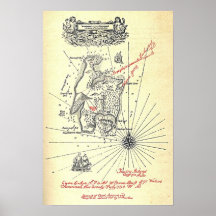 Robert Louis Stevensons Schatz-Insel-Karte Plakate