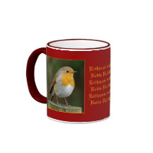 Robin auf Posten-Becher Tassen