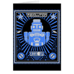 Roboter-Aufruhr-Blau Grußkarten