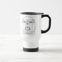 Roboter Da Vincis Vitruvian Kaffeehaferl