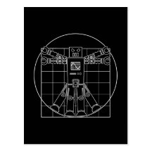 Roboter Da Vincis Vitruvian Postkarten