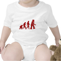 Roboter-Evolution des Mannes in Roboter Shirt
