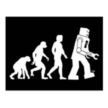 Roboter-Evolutions-Postkarte