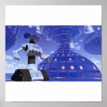 Roboter-Stadt-Plakat