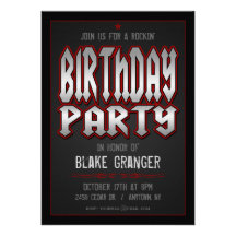 Rock and Roll Birthday Party Invitation