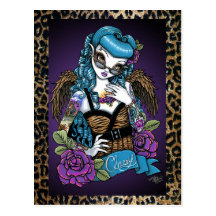 Rockabilly Baby-Tätowierungs-Leopard-Engels-Postka