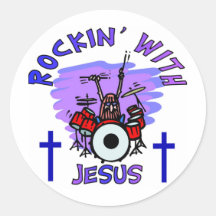 Rockin mit christlichem Geschenk Jesuss Runder Sticker