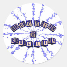Rockin N Rollin Spielzeugblöcke im Blau Stickers