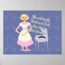 Rock'n'Rolltambourine-Fünfzigerjahre Hausfrau Plakatdruck