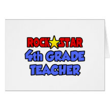 Rockstar-4. Grad-Lehrer Grußkarten