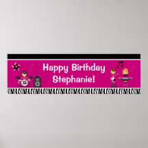 Rockstar-Geburtstags-Fahne 40x12 Plakat