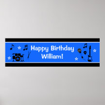 Rockstar-Jungen-Geburtstags-Fahne 40x12 Plakat