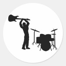 Rockstar Trommel-Gitarre Smasher Sticker
