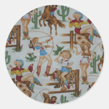 Rodeo-Cowgirls-Weiß-Aufkleber