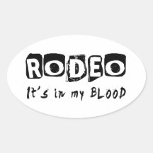 Rodeo ist es in meinem Blut Ovaler Aufkleber