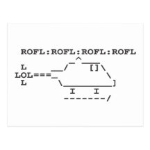 ROFLCOPTER ROFL LOL LOLSPEAK POSTKARTEN
