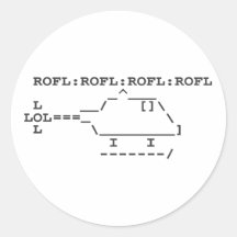 ROFLCOPTER ROFL LOL LOLSPEAK RUNDE AUFKLEBER