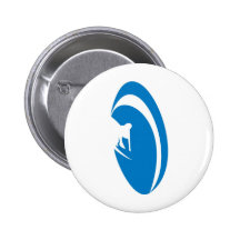 Rohr-Surfer-Blau Anstecknadelbutton